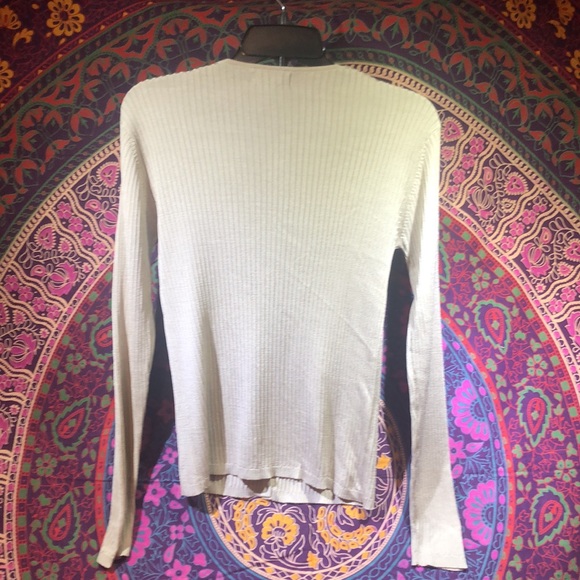 Banana Republic silk beige button down cardigan - Picture 2 of 2